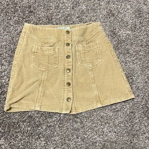 Button up corduroy skirt